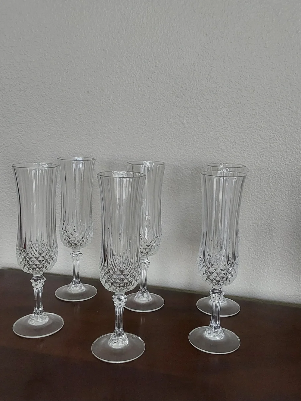 Cristal D'Arques Crystal Champagne Flutes —‎ Clear Cut-Glass Set for Home Dining